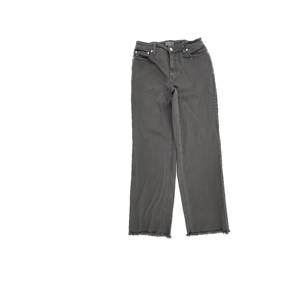 Candace Cameron Bure Raw Hem Relaxed Straight Women's size 4 Dark Gray Jeans